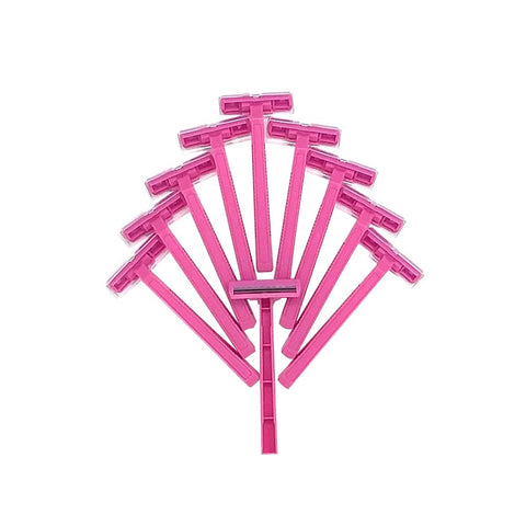 10 Disposable Pink Twin Blade Razors For Women