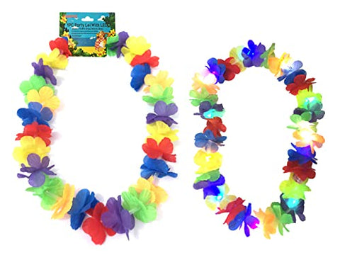 Light Up Floral Hawaiian Lei With LED Lights
