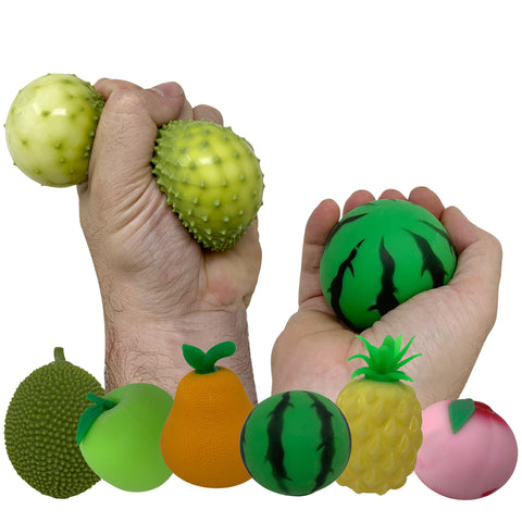 Assorted Fruit Fun Squishy Sensory Fidget - 1 Dozen