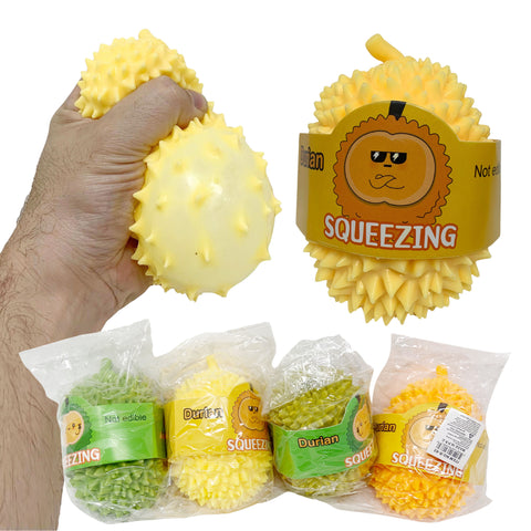 Extra Large Squishy Spikey Durian Fruit Sensory Toys In Assorted Colors - 1 Dozen